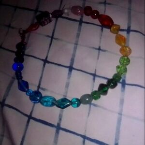 Rainbow glass choker